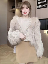 Fashion Simple Pure Color Twist Stitching Sweater - WOMONA.COM