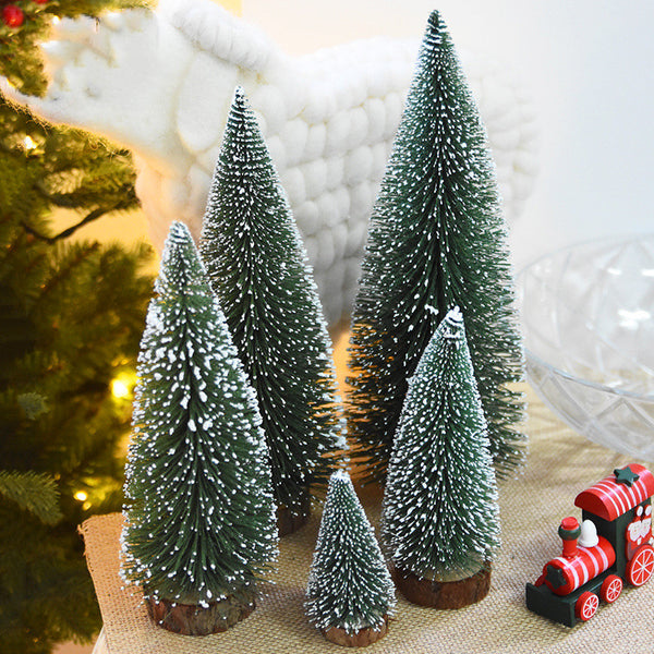 Mini Christmas Tree with Pine Needles Flocking - WOMONA.COM