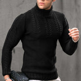 Men's Turtleneck Twisted Long-sleeved Sweater - WOMONA.COM