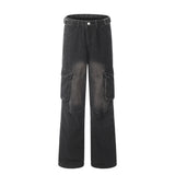 Punk Old Wash Denim Cargohose Herren