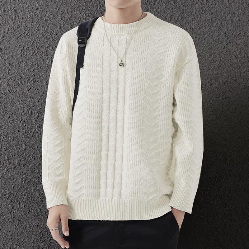 New Men's Round Neck Knitted Sweater - WOMONA.COM