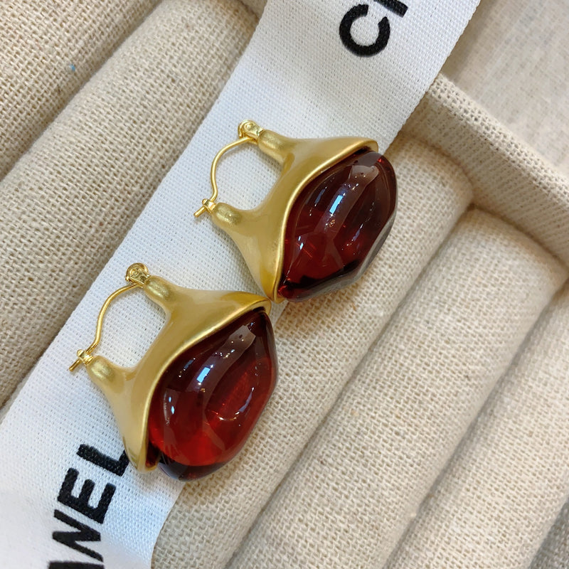 French Retro Transparent Glaze Ear Clip - WOMONA.COM