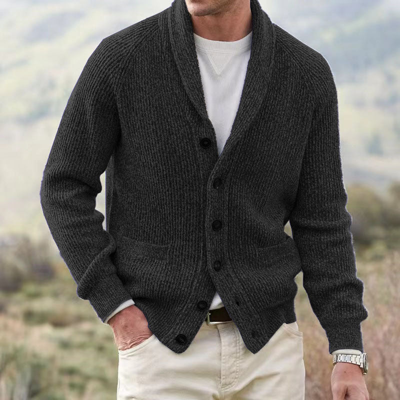 Men's Lapel Multi-button Thickening Cardigan Coat - WOMONA.COM