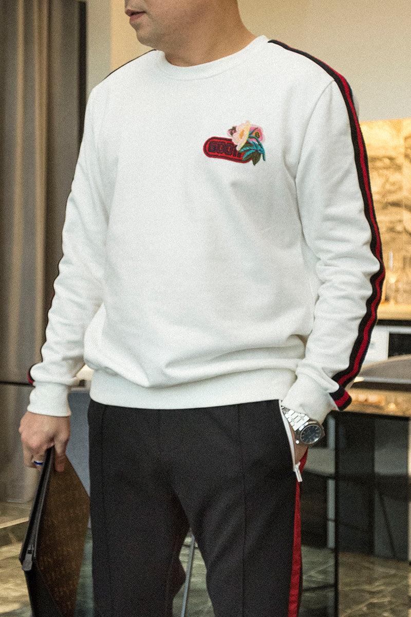 Men's pullover white sweater - WOMONA.COM