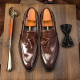 Business Casual Tassel Leather Shoes Men - WOMONA.COM