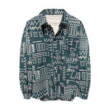 Men's Personalized Geometric Conform Print Long Sleeve Shirts - WOMONA.COM