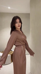 Women's Clothing Temperament Long Waist Dress - WOMONA.COM