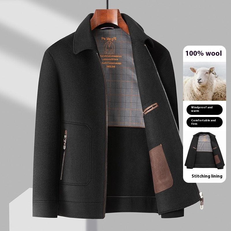 Duck Down Liner Lapel Pure Wool Jacket - WOMONA.COM