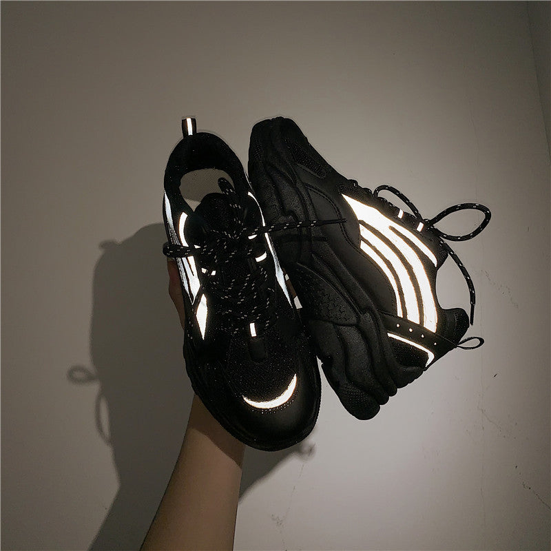 Platform Reflective Sneakers - WOMONA.COM