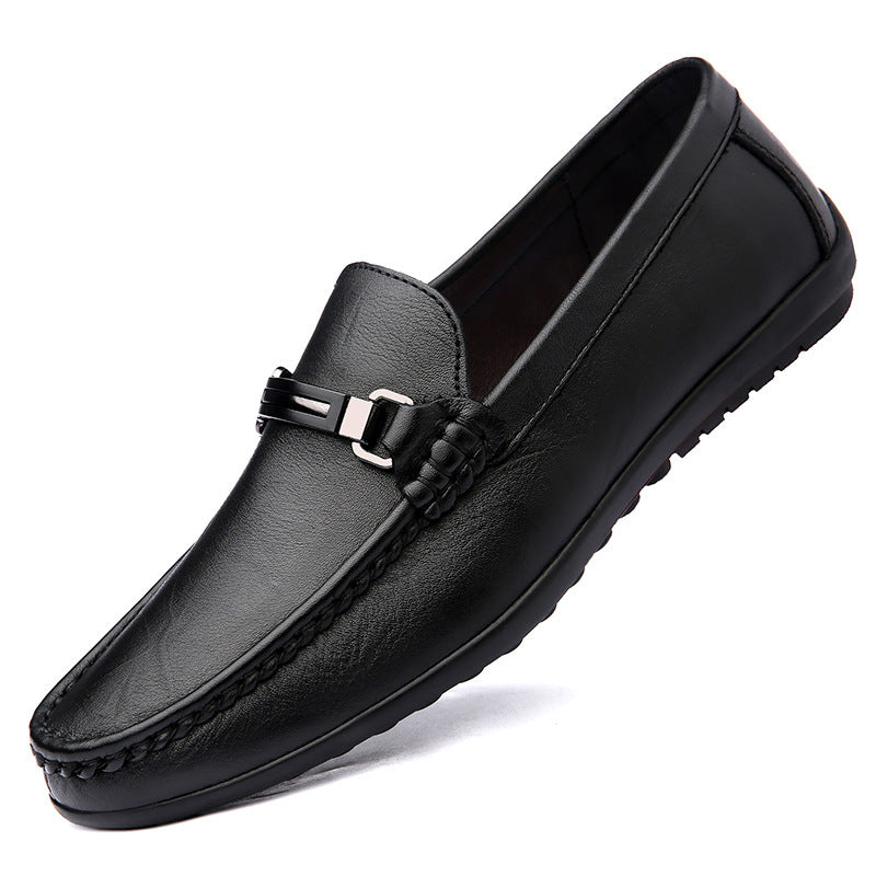 Mocasines Gommino para hombre, zapatos casuales de cuero, terciopelo simple