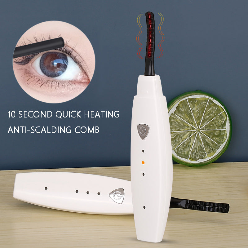 Electric Heated Eyelash Curler USB Rechargeable Eyelashes Curler Quick Heating Natural Eyelash Curler Long Lasting Makeup Tools - WOMONA.COM