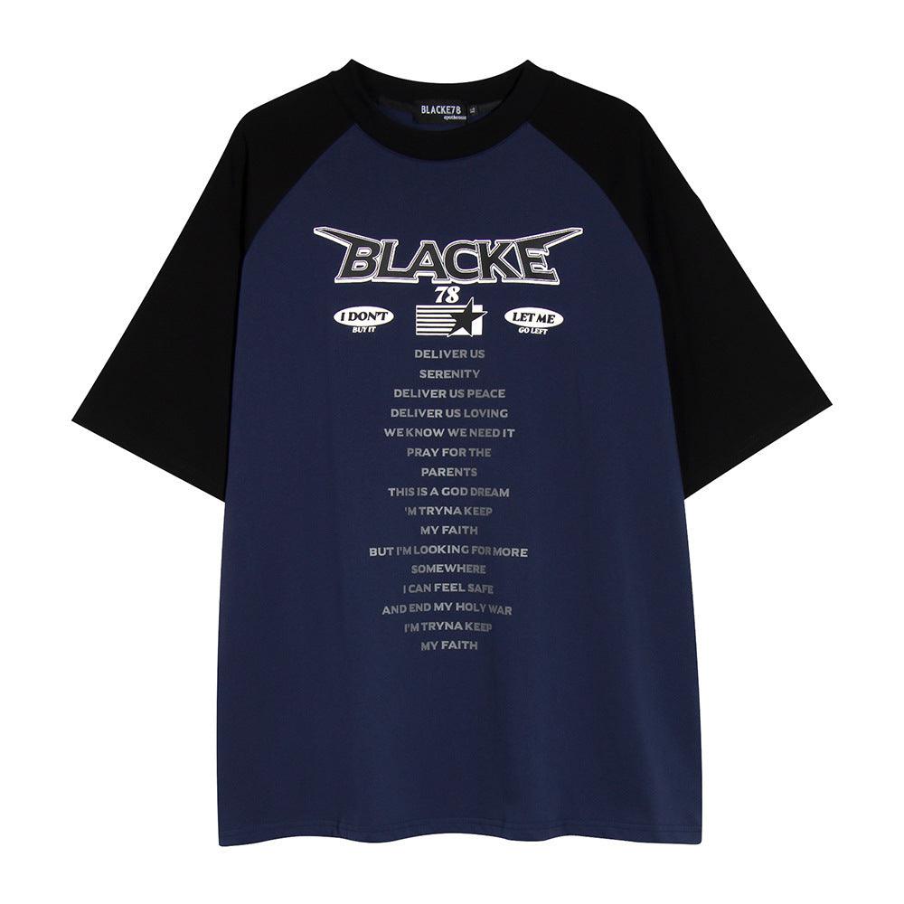 Letter Print Short-sleeve T-shirt Men - WOMONA.COM