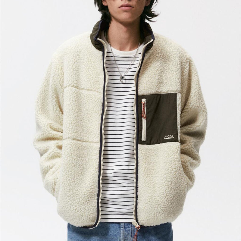 Men's Autumn And Winter Stitching Fleece Jacket Coat - WOMONA.COM