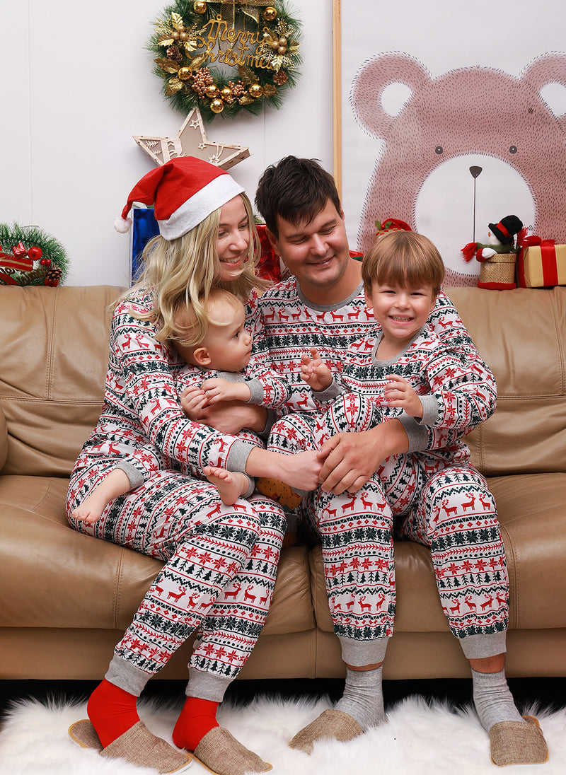 Christmas Pajamas Family Matching New Year Father Mother Kids - WOMONA.COM