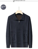 Solid Color Knitted Cardigan For Men - WOMONA.COM