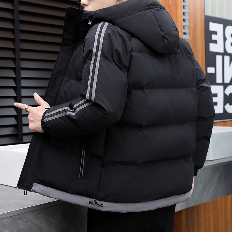 Men's gray padded puffer jacket