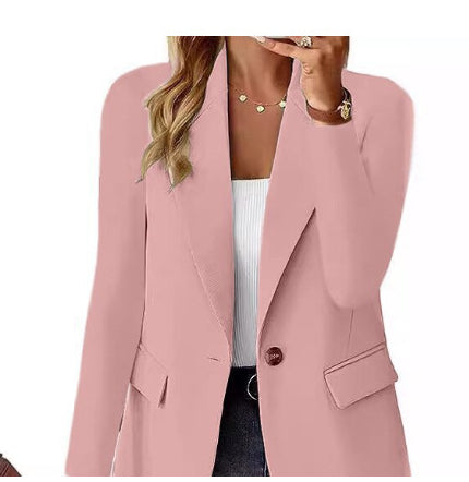 Women's lapel button-front blazer