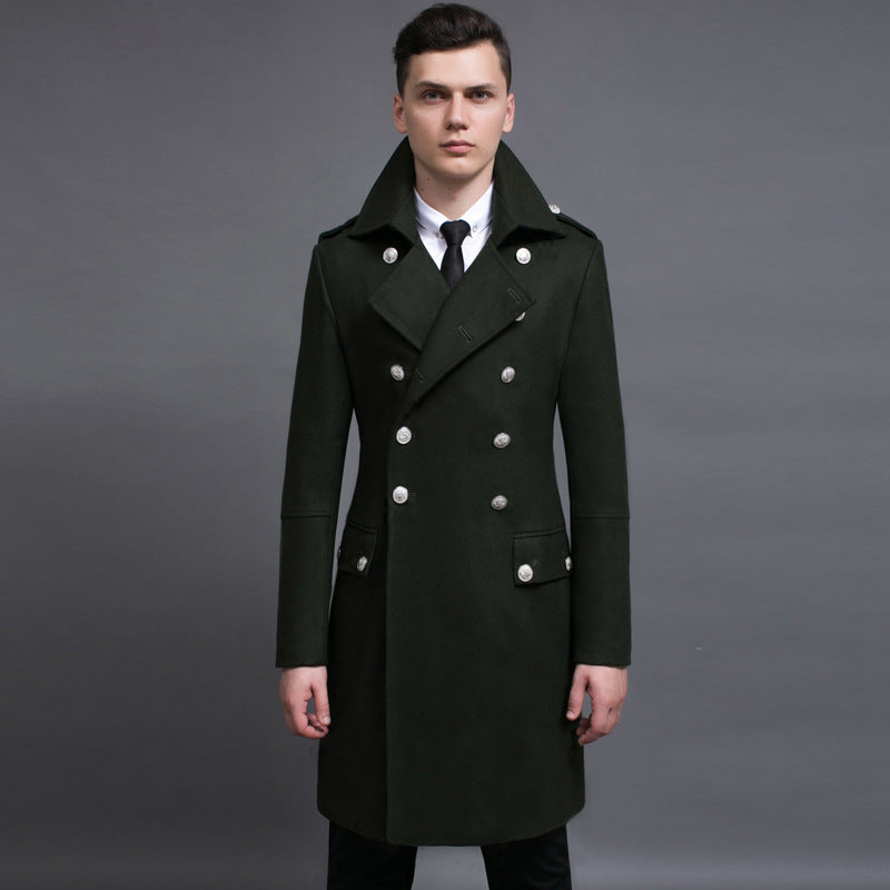 Double-row Retro Woolen Coat Man - WOMONA.COM