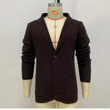 Long Sleeve Woolen Blazer Collar Coat - WOMONA.COM