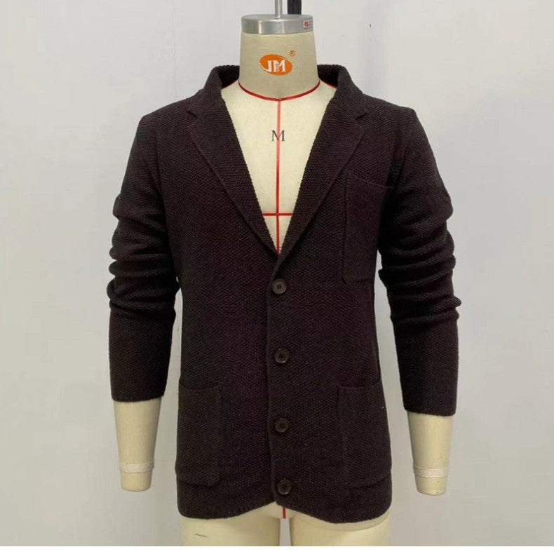 Long Sleeve Woolen Blazer Collar Coat - WOMONA.COM