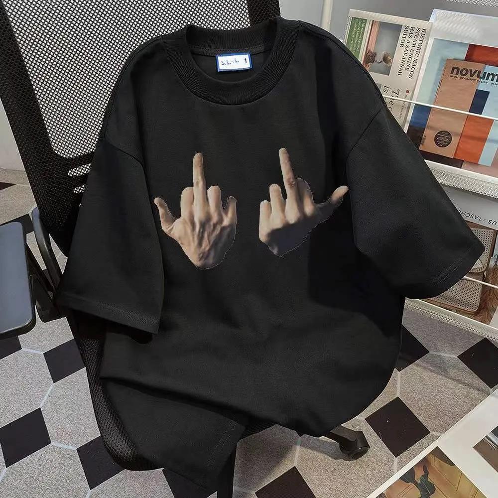 Friendly Gesture Printing Summer Short Sleeve - WOMONA.COM