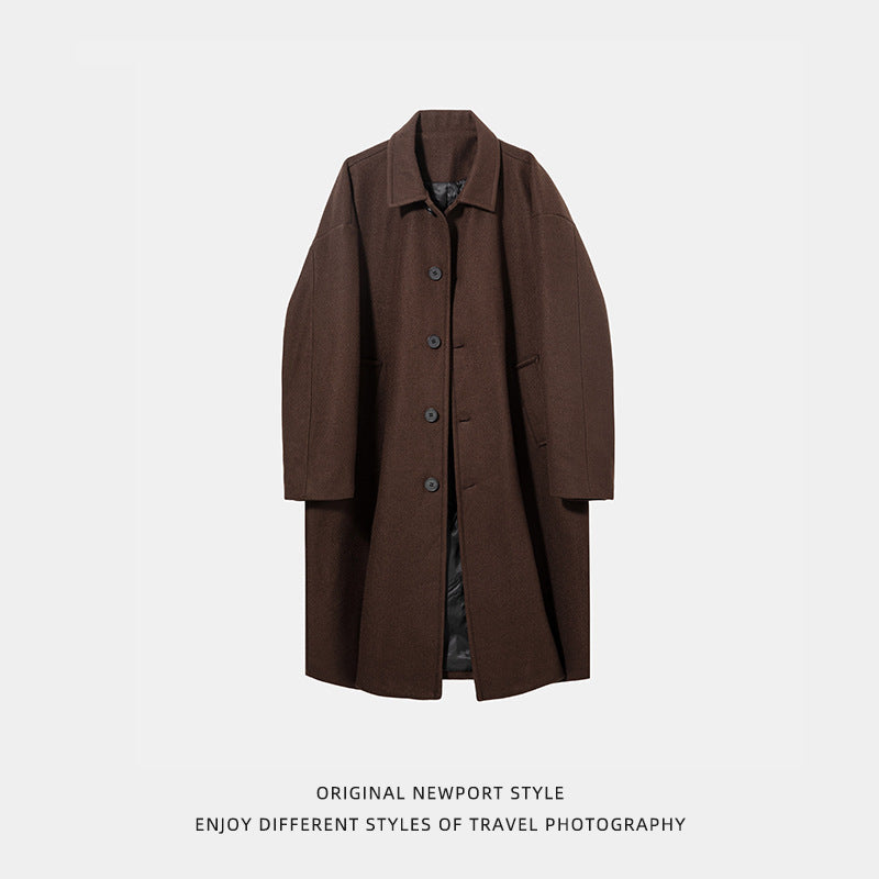 Casual Texture Double-sided Wool Mid-length Coat - WOMONA.COM