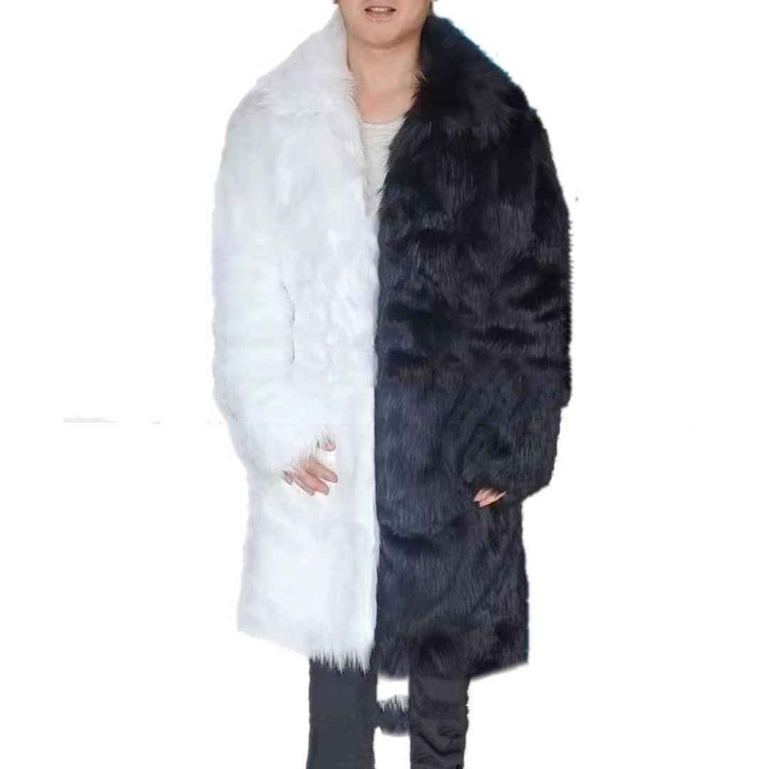 Men's Mid-Length Faux Fur Coat