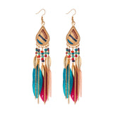 Feather and pearl earrings - WOMONA.COM