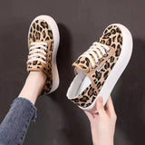 Zapatillas deportivas con estampado de leopardo bidireccional para mujer