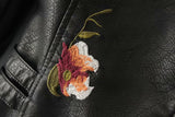 Embroidered studded leather jacket - WOMONA.COM