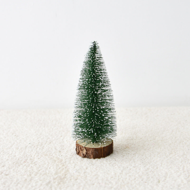 Mini Christmas Tree with Pine Needles Flocking - WOMONA.COM