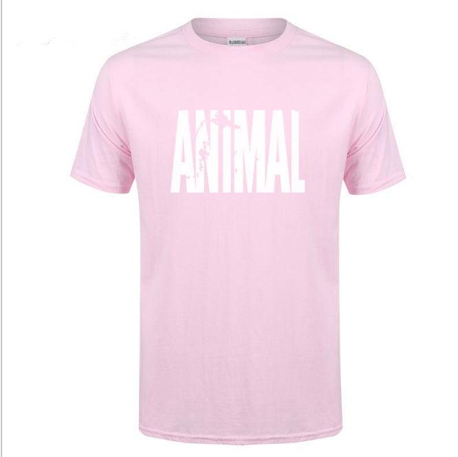 summer leisure ANIMAL alphabet print collar T-shirt pure cotton - WOMONA.COM