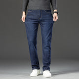 Fleece Lined Padded Warm Keeping Jeans For Men - WOMONA.COM