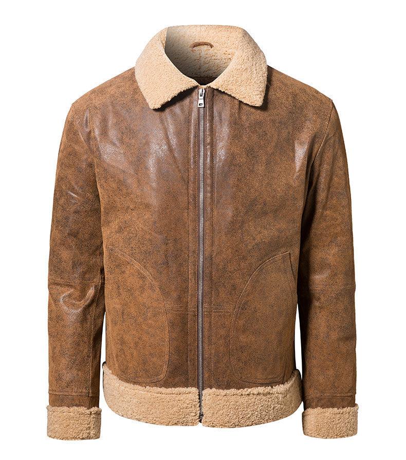Vintage Casual American Leather Jacket - WOMONA.COM
