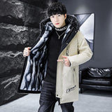 Fleece-lined Thick Mid-length Hooded Cotton-padded Coat - WOMONA.COM