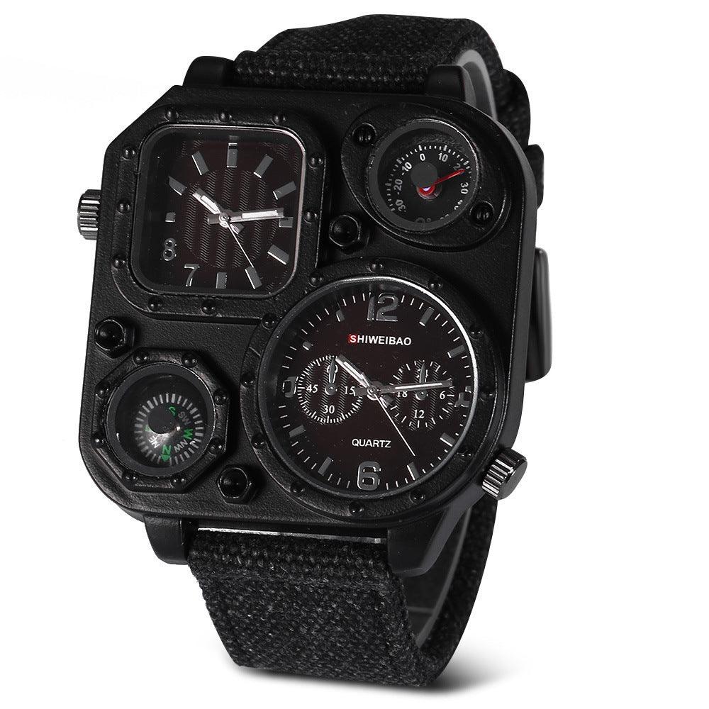 Men's Military Watch Multi-time Zone Personalized Dial - WOMONA.COM