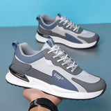 Herrenschuhe mit Farbblock-Mesh-Muster, modische, lässige Sneakers zum Schnüren