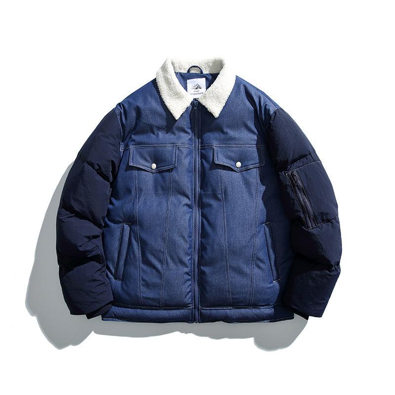 Denim Thickened Cotton Padded Coat Men - WOMONA.COM