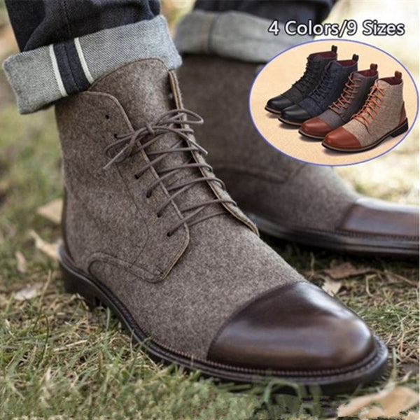 Men Large-sized Leather Boots Male Leather Shoes - WOMONA.COM