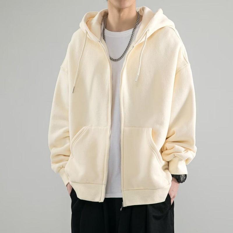 Men's Fashionable Loose All-match Zipper Cardigan Sweater Coat - WOMONA.COM