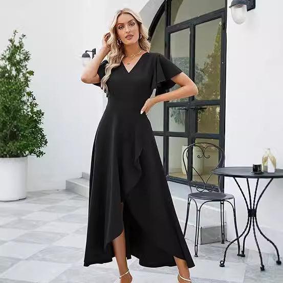 European And American Satin Women's Evening Dress - WOMONA.COM
