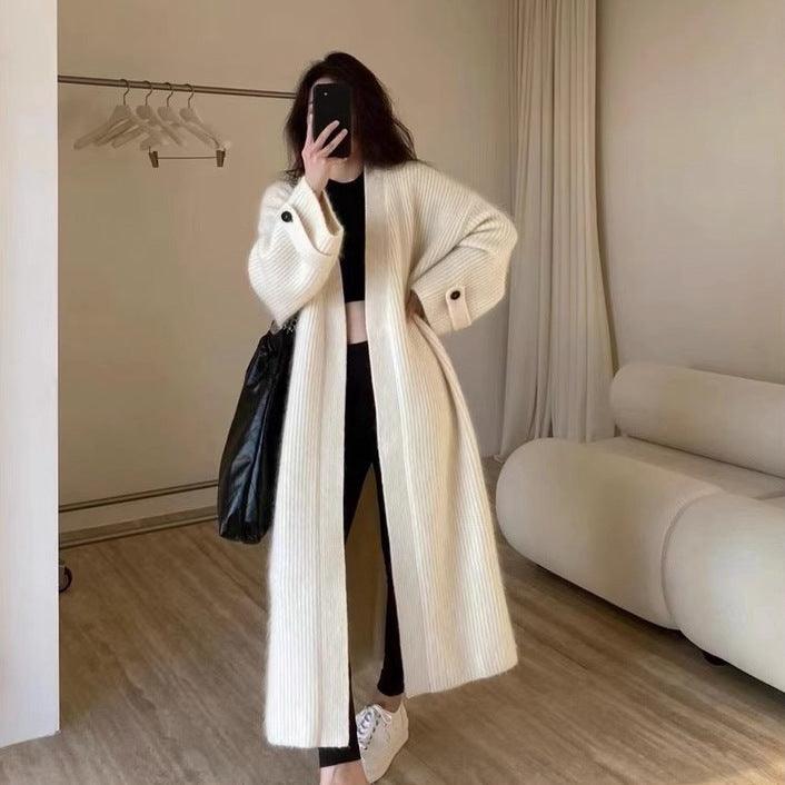Korean Style High Sense Long Sweater - WOMONA.COM