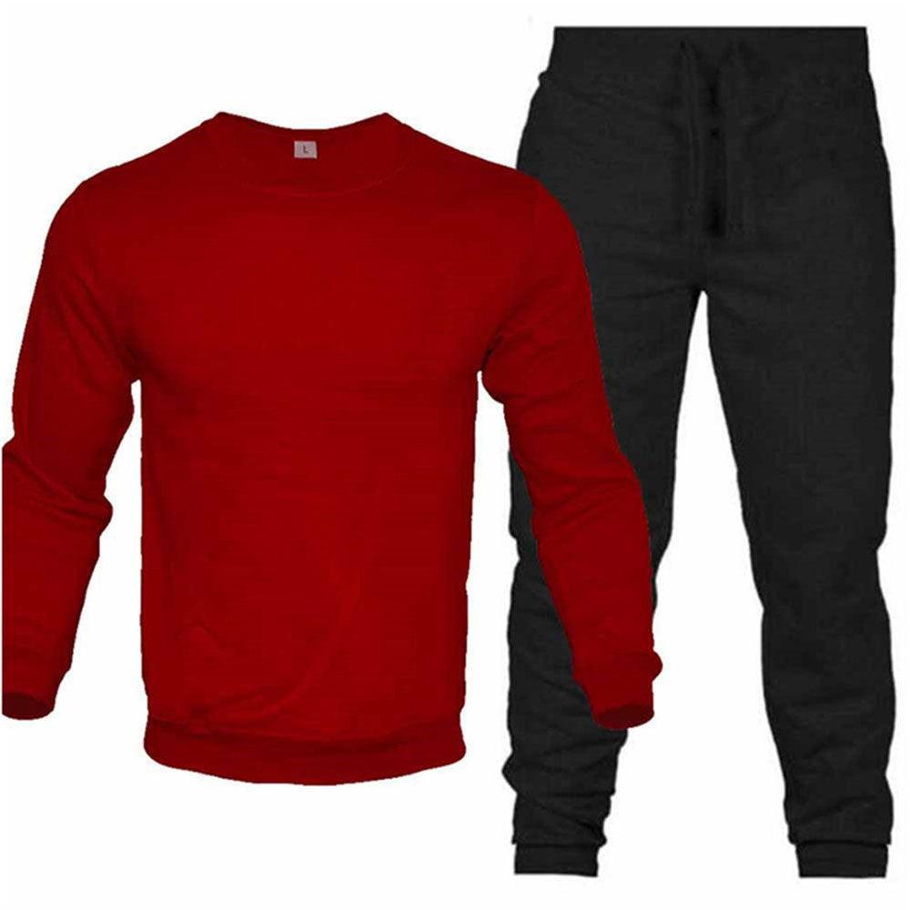Round Neck Sweatshirt And Sweatpants Fashion Sports Men Suit - WOMONA.COM