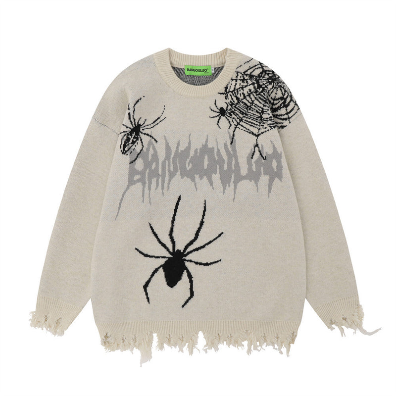 Spider Web Brocade Sweater Men - WOMONA.COM