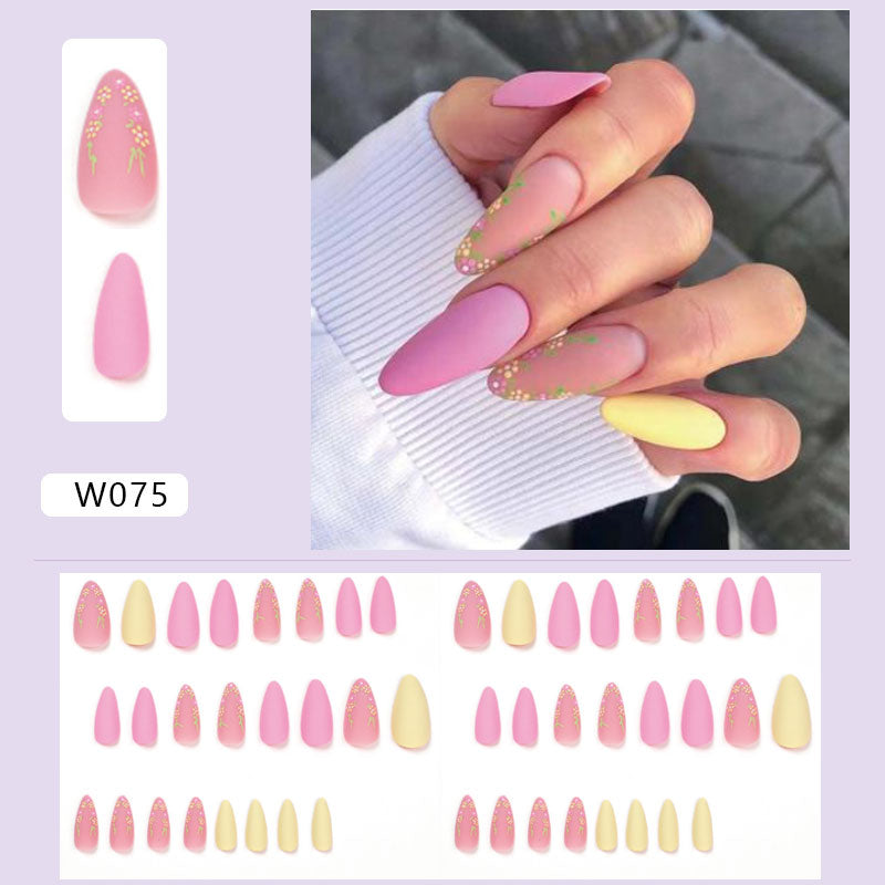 Gradient Light Green Striped Diamond Wear Nails - WOMONA.COM