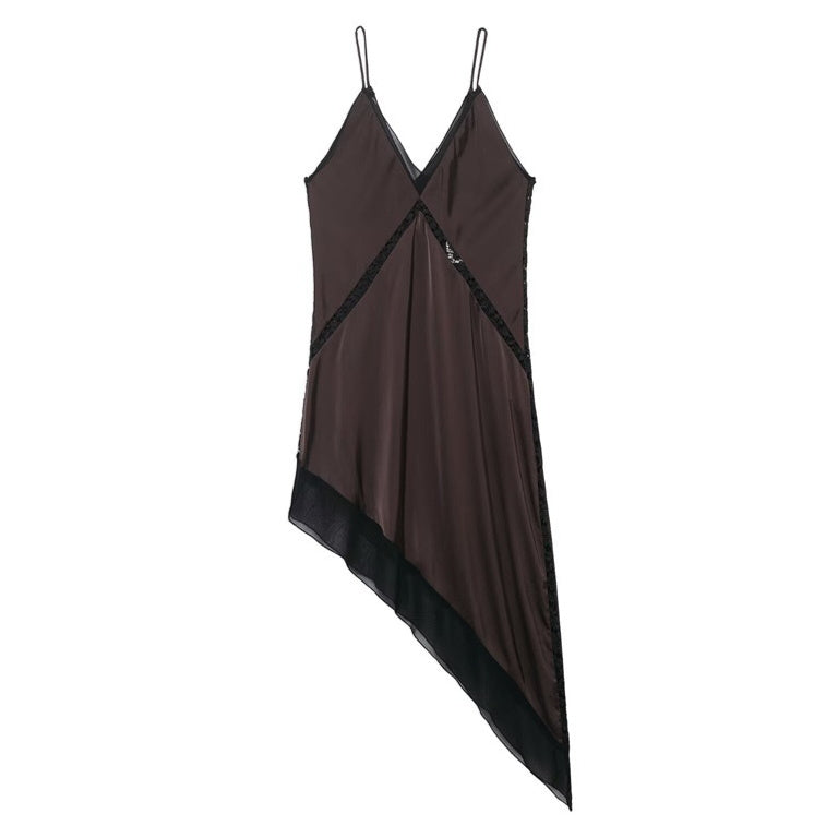 Women's asymmetric pleated knit midi dress