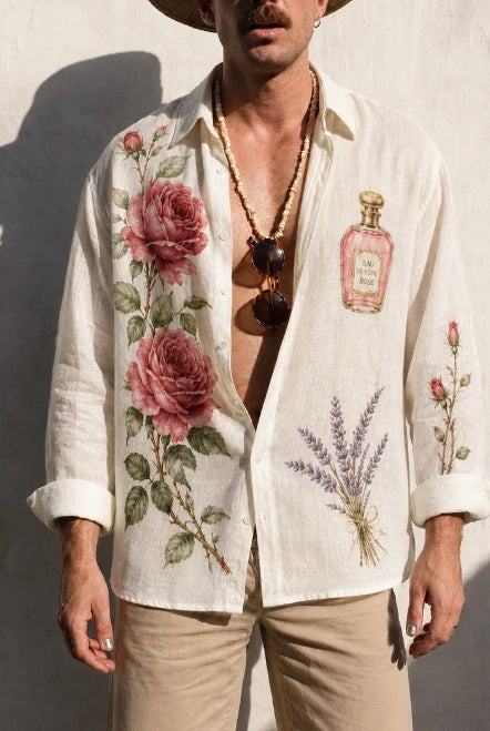 Rose Garden Print Resort Shirt