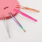 Stainless Steel Eyelash Curler Aid Tweezers - WOMONA.COM