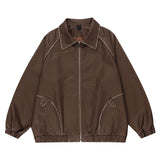 Men's PU Maillard Leather Coat - WOMONA.COM