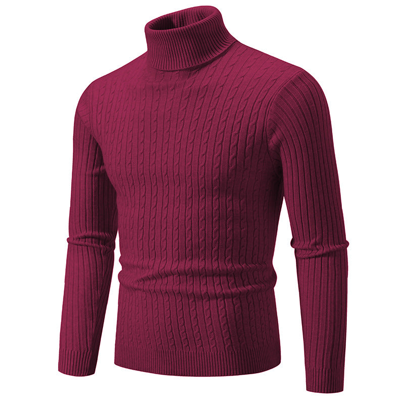 Pullover High Collar Casual Sweater Men - WOMONA.COM